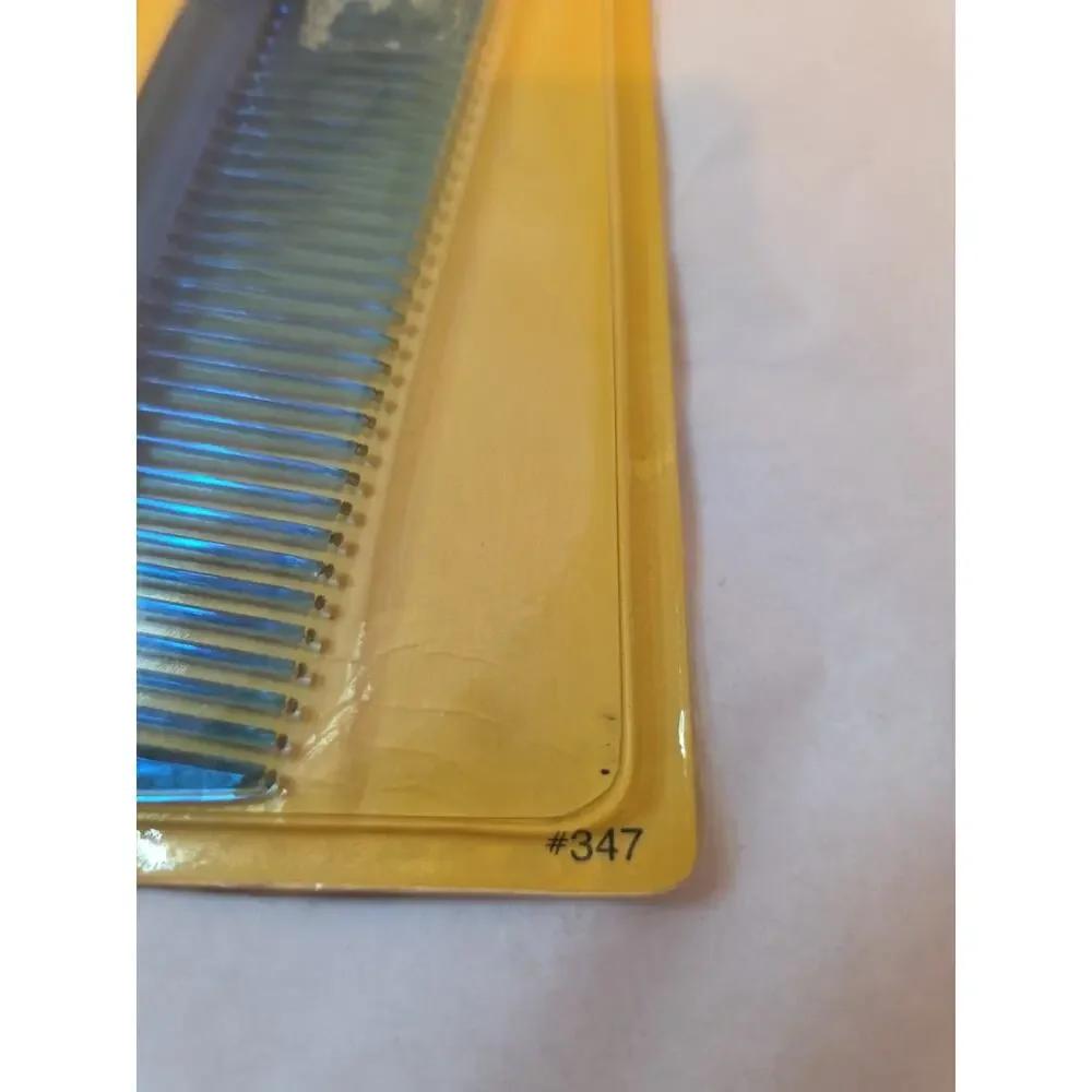 Vintage Goody Deluxe JewelTone Comb NOS Blue Hair Styling New on Card 9